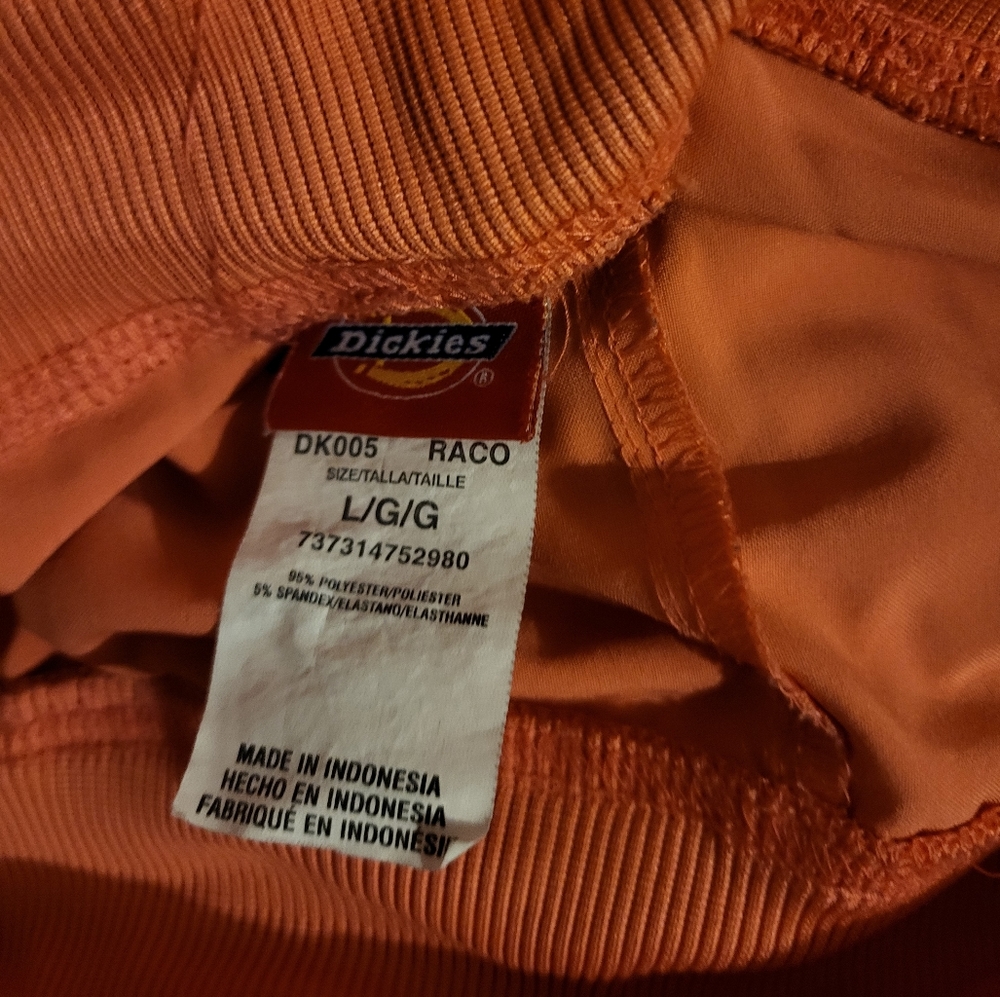 DICKIES SCRUB PANTS, LARGE, PEACH, LIKE NEW, ONE DOT OF INK, LEFT SIDE POCKET - Picture 2 of 4